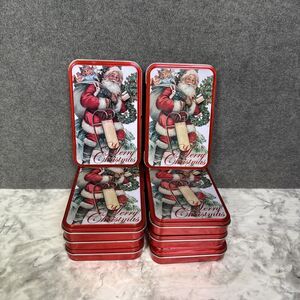 Lot of 8 Holiday Metal Christmas Themed Gift Card Tin Santa Claus READ